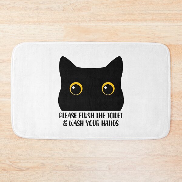 Item preview, Funny Vintage Please Flush Toilet And Wash Hands Cat Retro designed and sold by PurrfectHome.