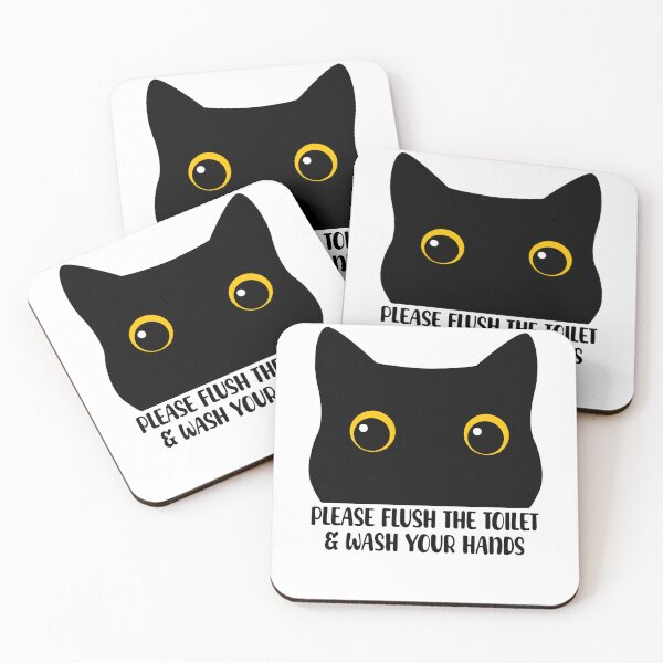 Item preview, Funny Vintage Please Flush Toilet And Wash Hands Cat Retro designed and sold by PurrfectHome.