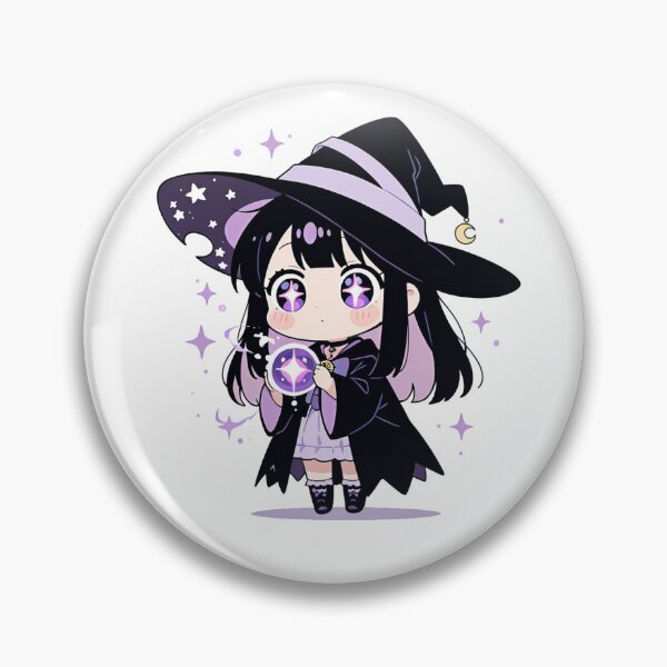 Item preview, Cute Witch Chibi Anime Girl with Moon designed and sold by MadeByVoid.