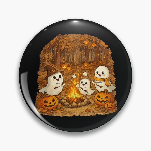 Item preview, Cute Halloween Ghost Campfire | Kawaii Ghosts Roasting Marshmallows | Spooky Autumn Bonfire | Jack O' Lantern Forest | Cozy Halloween Art designed and sold by MrDev.