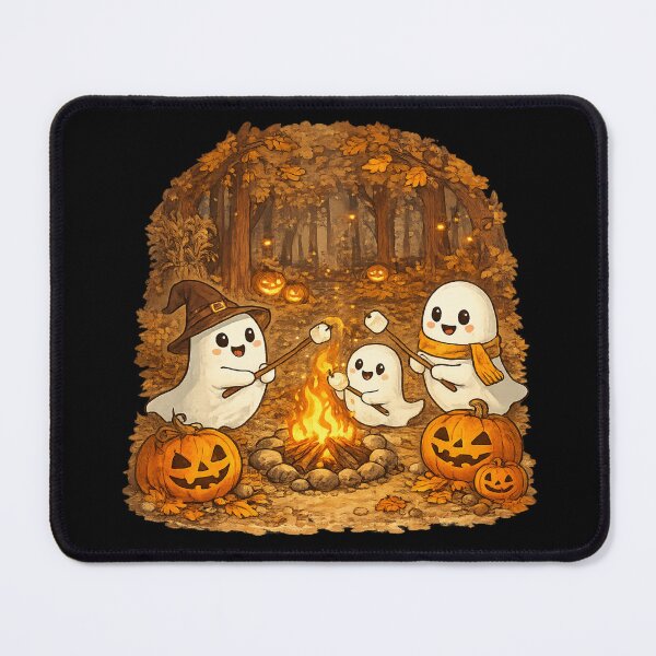 Item preview, Cute Halloween Ghost Campfire | Kawaii Ghosts Roasting Marshmallows | Spooky Autumn Bonfire | Jack O' Lantern Forest | Cozy Halloween Art designed and sold by MrDev.