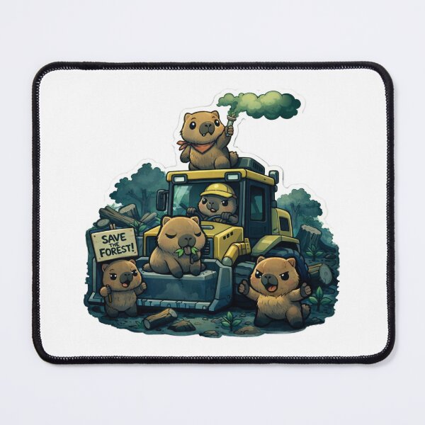 Item preview, Cute Capybaras Save The Forest Sticker designed and sold by SNC3421.