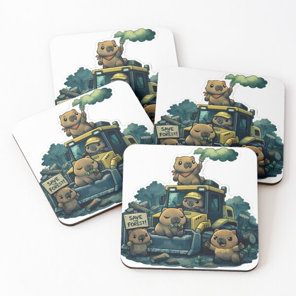 Item preview, Cute Capybaras Save The Forest Sticker designed and sold by SNC3421.