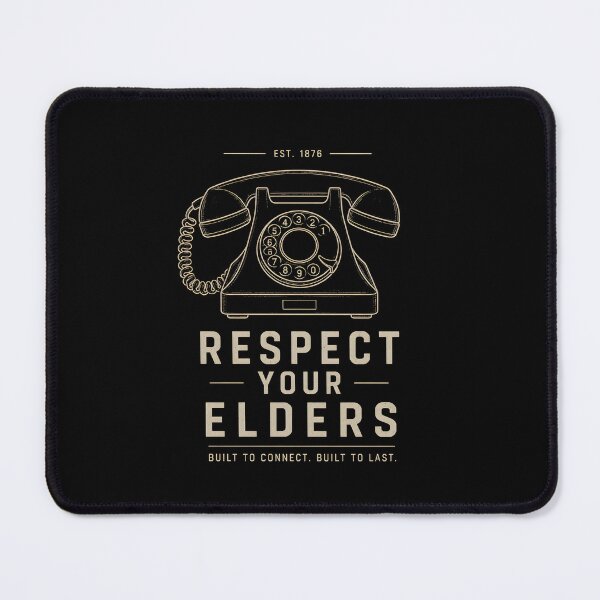 Item preview, Respect Your Elders Phone Shirt | Vintage Rotary Telephone Blueprint Retro Tech Humor designed and sold by Lina Caro.