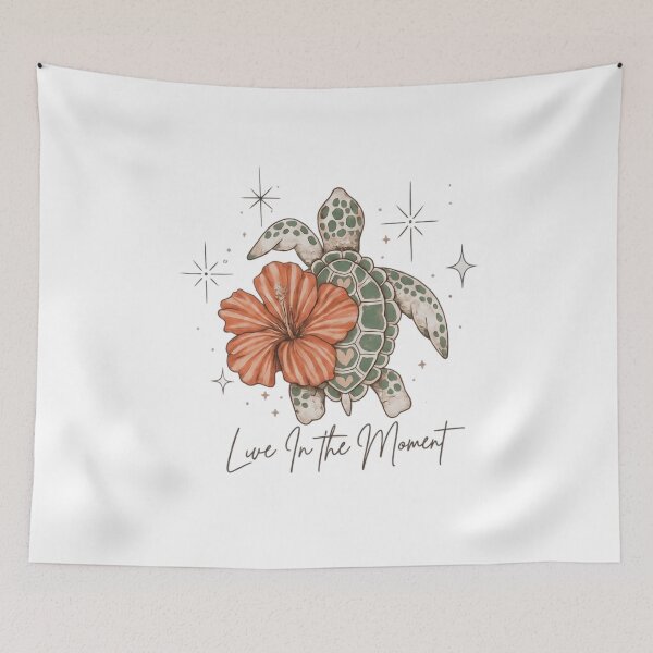 Item preview,  Live In Moment Sea Turtle Hibiscus Flower designed and sold by calavonaOOP.