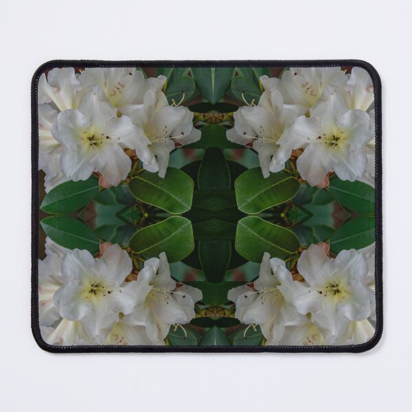 Item preview, White Rhododendron Mandala — Symmetrical Floral Medallion Pattern designed and sold by Andrey Yurkevich Art.