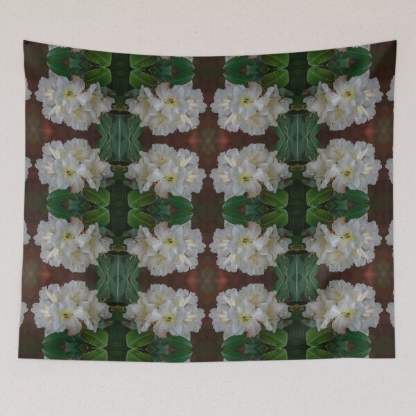 Item preview, White Rhododendron Mandala — Symmetrical Floral Medallion Pattern designed and sold by Andrey Yurkevich Art.