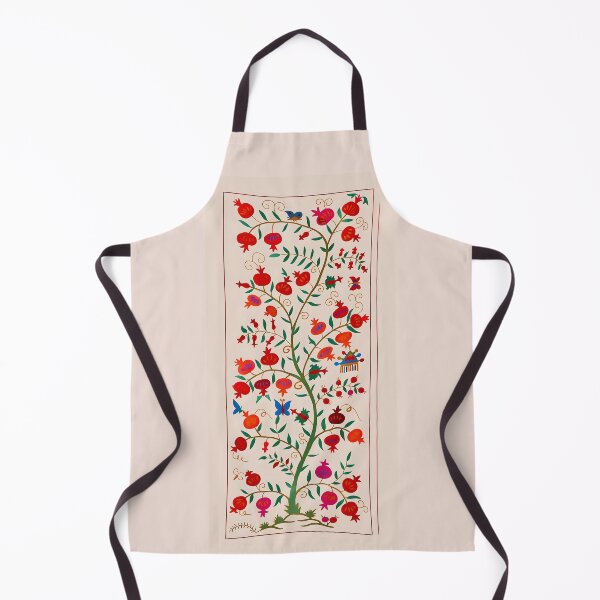 Item preview, Uzbekistan Suzani Pomegranate Tree Embroidery Print designed and sold by Vicky Brago-Mitchell®.
