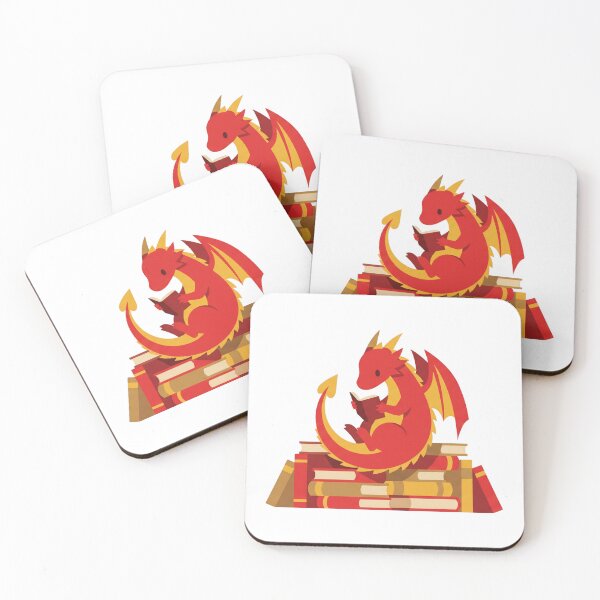 Item preview,  Cute Small Dragon Reading on a Pile of Books Illustration designed and sold by pattman.