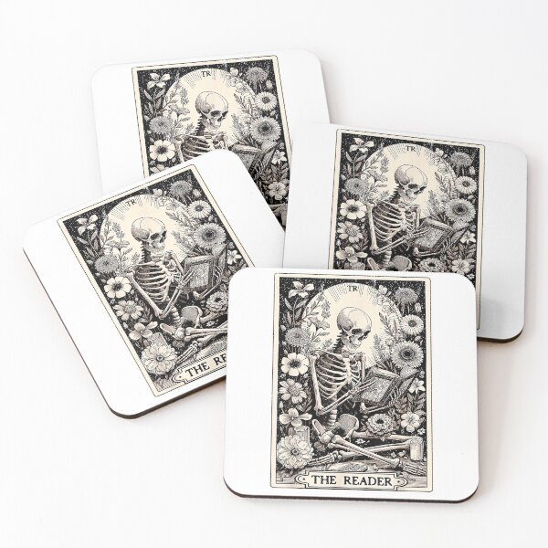 Item preview, The Reader Tarot Card Funny Book Lover Skeleton Reading Book T-Shirt designed and sold by kevincuellar.