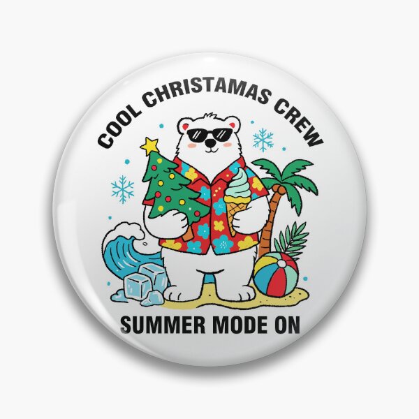 Item preview, Cool Christmas Crew Polar Bear Summer Mode On Line Art  designed and sold by SugarCore.
