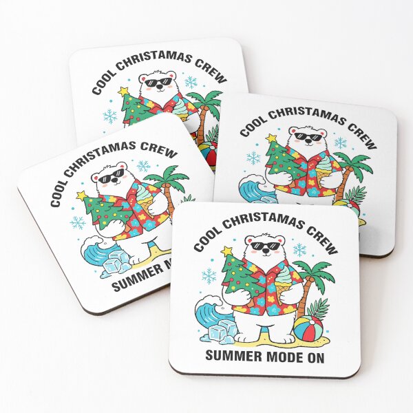 Item preview, Cool Christmas Crew Polar Bear Summer Mode On Line Art  designed and sold by SugarCore.