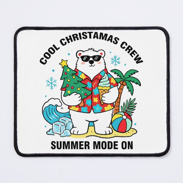 Item preview, Cool Christmas Crew Polar Bear Summer Mode On Line Art designed and sold by SugarCore.