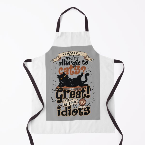 Item preview, Funny cat with text about allergies- Sassy Black Cat Allergic to Idiots designed and sold by PurrfectHome.