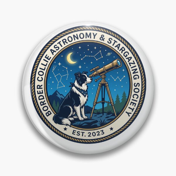 Item preview, Border Collie Astronomy Stargazing Society Telescope designed and sold by PictoVibe.