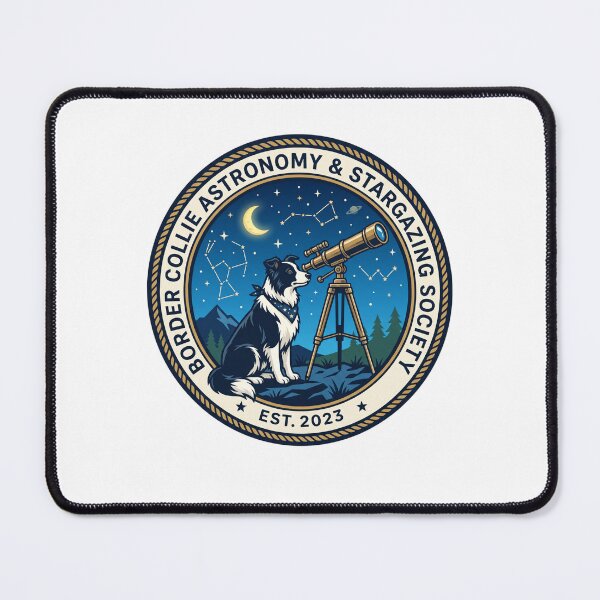 Item preview, Border Collie Astronomy Stargazing Society Telescope designed and sold by PictoVibe.