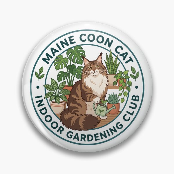 Item preview, Maine Coon Cat Indoor Gardening Houseplant Monstera designed and sold by PictoVibe.