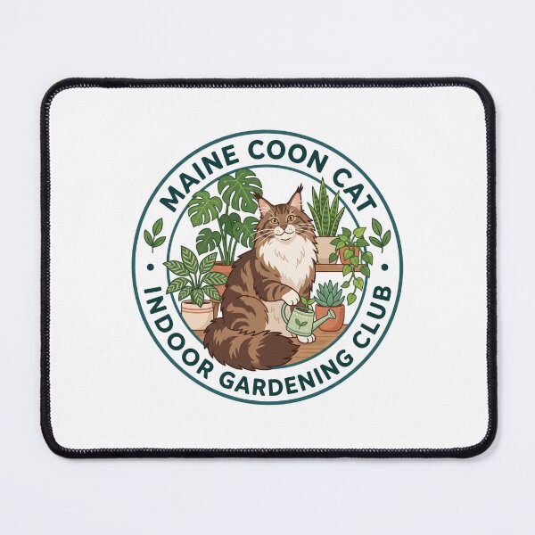 Item preview, Maine Coon Cat Indoor Gardening Houseplant Monstera designed and sold by PictoVibe.