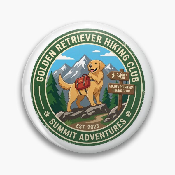 Item preview, Golden Retriever Hiking Club Mountain Backpacking designed and sold by PictoVibe.