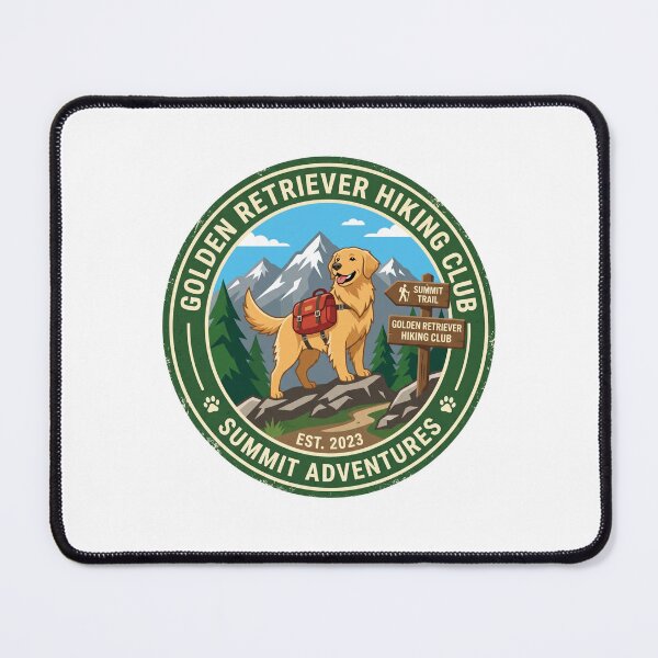 Item preview, Golden Retriever Hiking Club Mountain Backpacking designed and sold by PictoVibe.