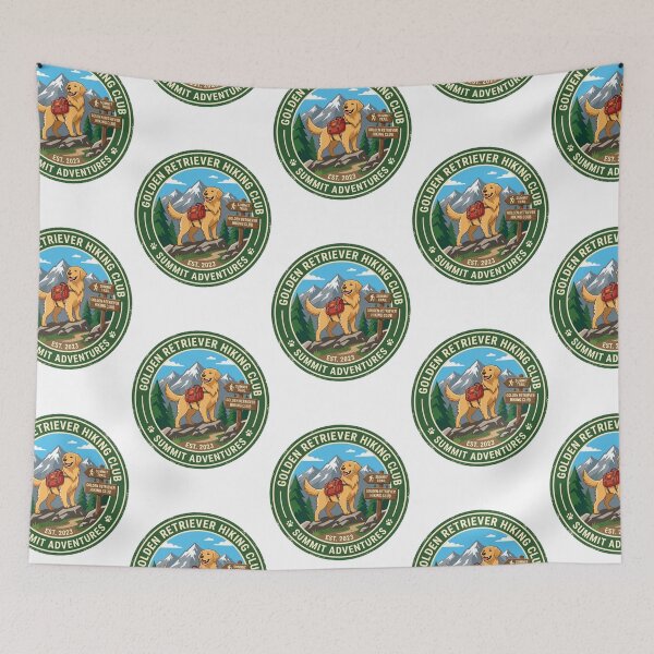 Item preview, Golden Retriever Hiking Club Mountain Backpacking designed and sold by PictoVibe.