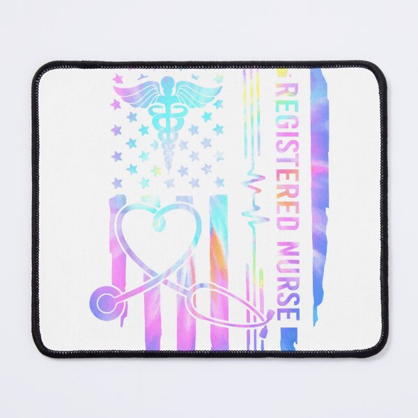 Item preview, Tie Dye Registered Nurse RN EKG Stethoscope Nursing USA Flag T-Shirt designed and sold by kevincuellar.