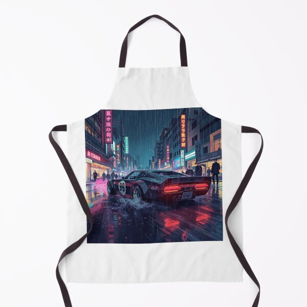 Item preview, ArtNeonRainStreetRacer – Cyberpunk JDM Night City Aesthetic Art Print designed and sold by Artrendzs.