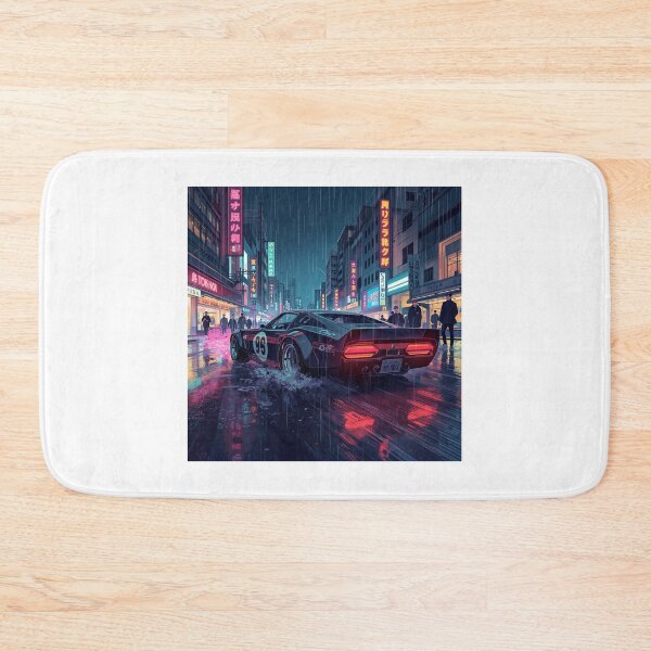 Item preview, ArtNeonRainStreetRacer – Cyberpunk JDM Night City Aesthetic Art Print designed and sold by Artrendzs.