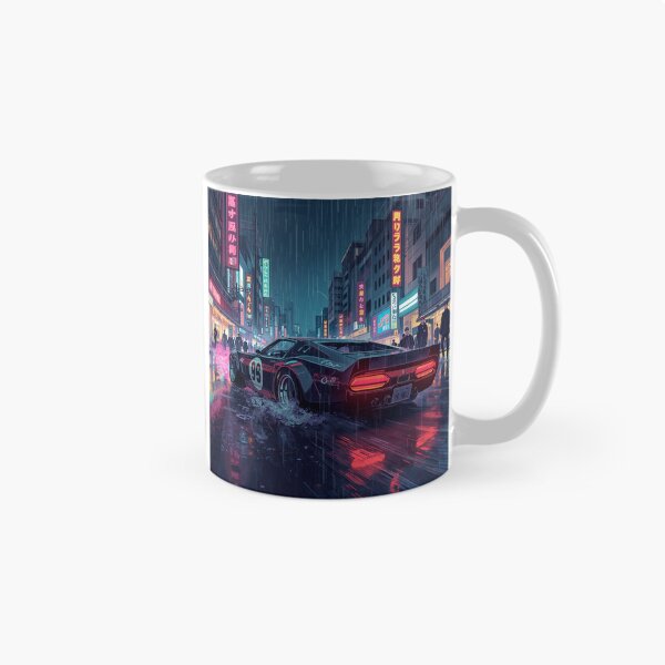 Item preview, ArtNeonRainStreetRacer – Cyberpunk JDM Night City Aesthetic Art Print designed and sold by Artrendzs.