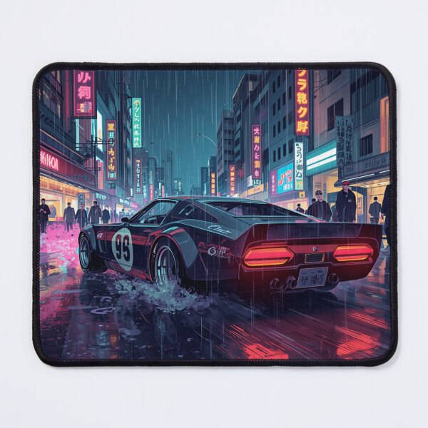 Item preview, ArtNeonRainStreetRacer – Cyberpunk JDM Night City Aesthetic Art Print designed and sold by Artrendzs.