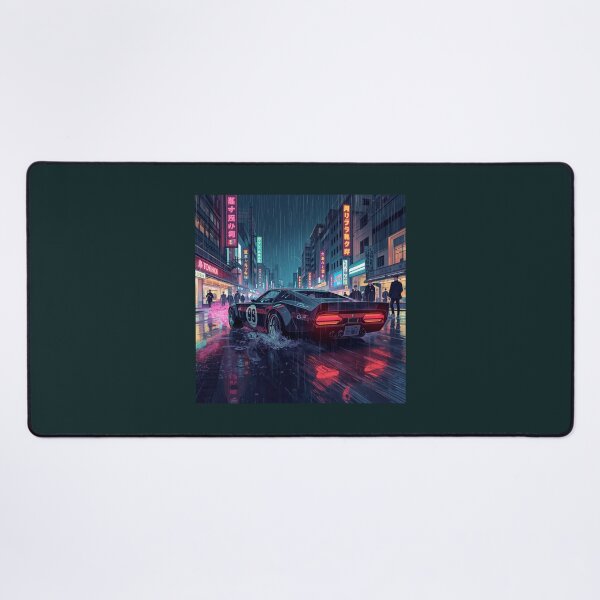 Item preview, ArtNeonRainStreetRacer – Cyberpunk JDM Night City Aesthetic Art Print designed and sold by Artrendzs.