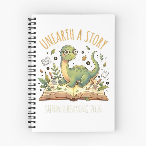 Item preview, Unearth a Story Summer Library Reading 2026 Dinosaur T-Shirt designed and sold by DArtfulStudio.