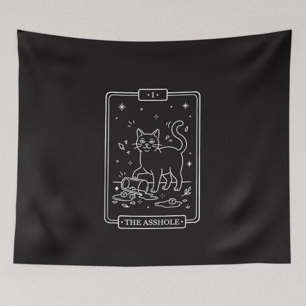 Item preview, Funny Cat Tarot Card The Asshole Occult Humor Black Cat Sarcastic Gothic Witchy Gift designed and sold by kiralynstration.