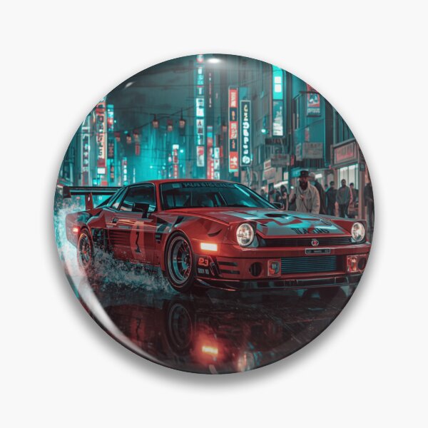 Item preview, ArtNeonRainStreetRacer – Cyberpunk JDM Night City Aesthetic Art Print designed and sold by Artrendzs.
