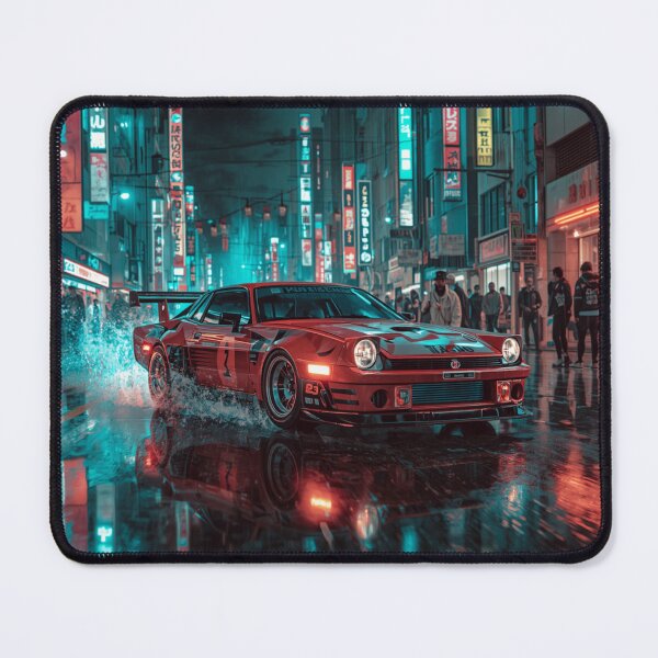 Item preview, ArtNeonRainStreetRacer – Cyberpunk JDM Night City Aesthetic Art Print designed and sold by Artrendzs.