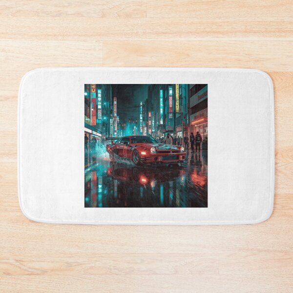 Item preview, ArtNeonRainStreetRacer – Cyberpunk JDM Night City Aesthetic Art Print designed and sold by Artrendzs.