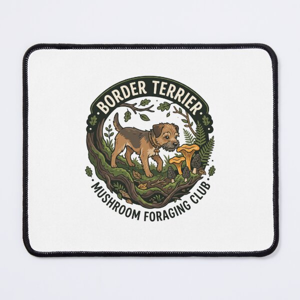 Item preview, Border Terrier Mushroom Foraging Wild Morel Chanterelle designed and sold by PictoVibe.