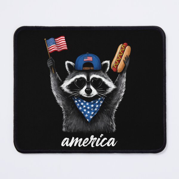 Item preview, Funny Patriotic Raccoon America, USA Flag Hot Dog Fourth of July, Cute American Raccoon Independence Day designed and sold by Zizo-DR44.