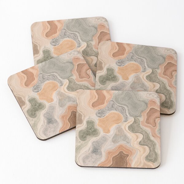 Item preview, Abstract Terracotta and Sage Green Wavy Pattern Art designed and sold by Witsnu7356.