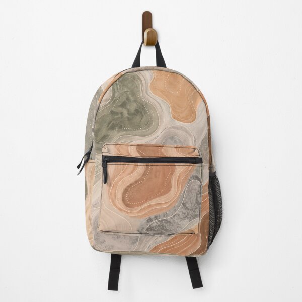 Item preview, Abstract Terracotta and Sage Green Wavy Pattern Art designed and sold by Witsnu7356.