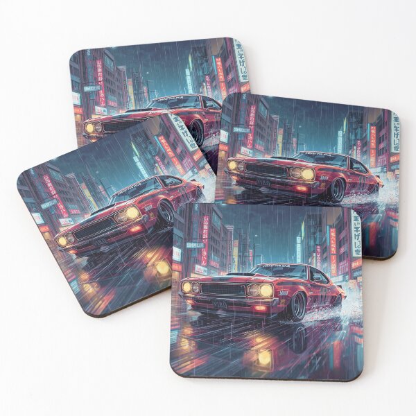 Item preview, ArtNeonRainStreetRacer – Cyberpunk JDM Night City Aesthetic Art Print designed and sold by Artrendzs.