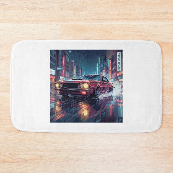 Item preview, ArtNeonRainStreetRacer – Cyberpunk JDM Night City Aesthetic Art Print designed and sold by Artrendzs.