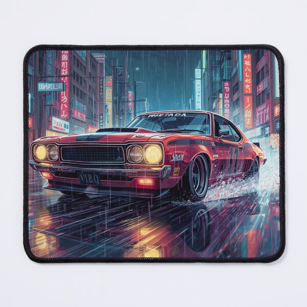 Item preview, ArtNeonRainStreetRacer – Cyberpunk JDM Night City Aesthetic Art Print designed and sold by Artrendzs.