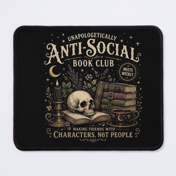 Item preview, Vintage Anti Social Book Club, Gothic Book Lover, Dark Academia Bookish designed and sold by Sprinkle12345.