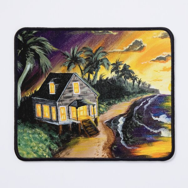 Item preview, The Vacation Beach house at Night - Painting with Acrylics designed and sold by DreamTrek.