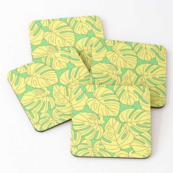 Item preview, Yellow And Green Monstera Palm Leaves Tropical Pattern designed and sold by DEC02.