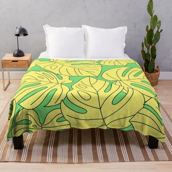 Item preview, Yellow And Green Monstera Palm Leaves Tropical Pattern designed and sold by DEC02.