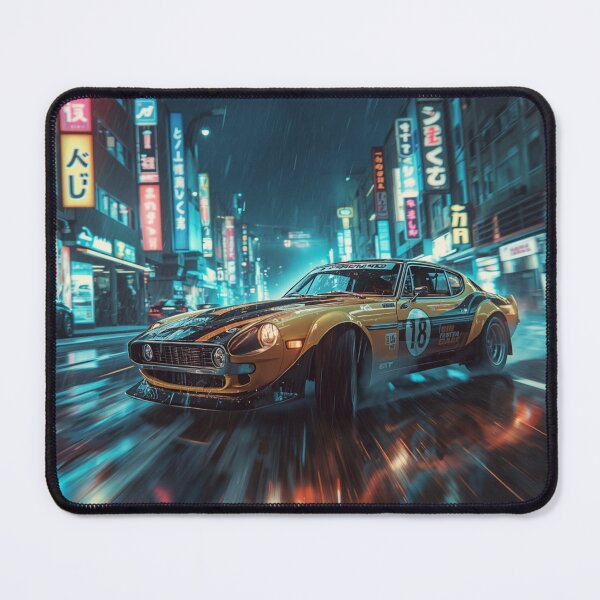 Item preview, ArtNeonRainStreetRacer – Cyberpunk JDM Night City Aesthetic Art Print designed and sold by Artrendzs.