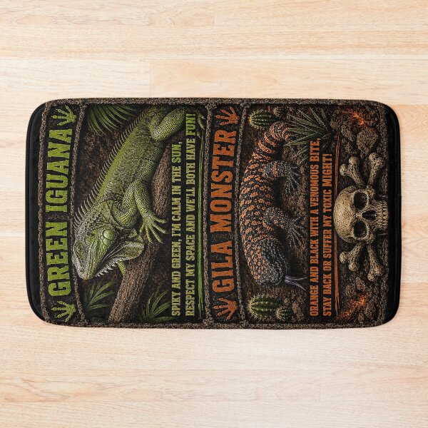 Item preview, Green Iguana vs Gila Monster – Respect or Regret | Funny Reptile Warning Poems designed and sold by Alchemy Forge.
