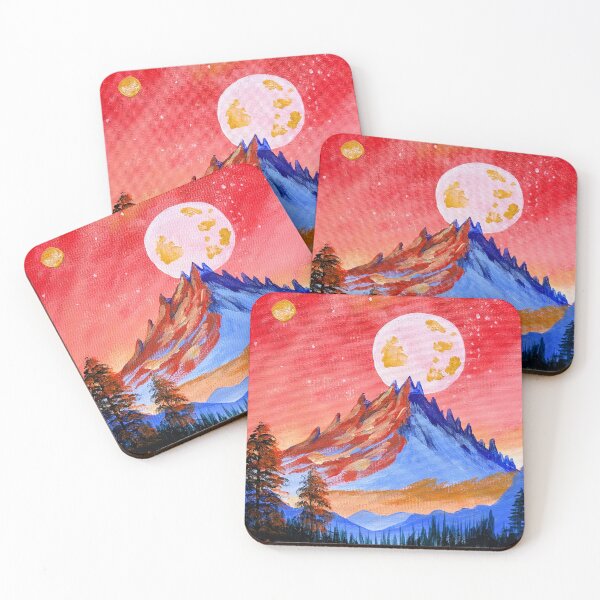 Item preview, Ulrion-6 - Blue Mountains Across the Red Sky - Sci-fi Fantasy Acrylic Painting  designed and sold by DreamTrek.
